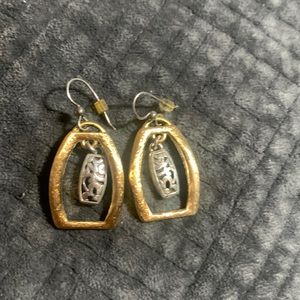 These are a beautiful pair of gold and silver Brighton earrings.